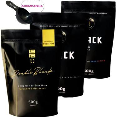 Imagem de KiT Tereré 3 Pacotes Black Erva Mate Personalizado Gourmet Premium Esc