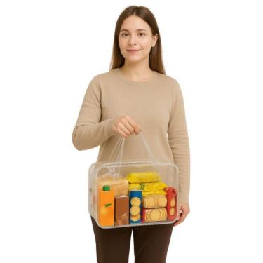 Imagem de Sacola Bolsa Plástica Transparente Com Zíper Pvc Tam M - Atual