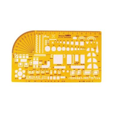 Imagem de Régua Circular Oval De Resina K Durável Para Desenho, Medição E Gabari