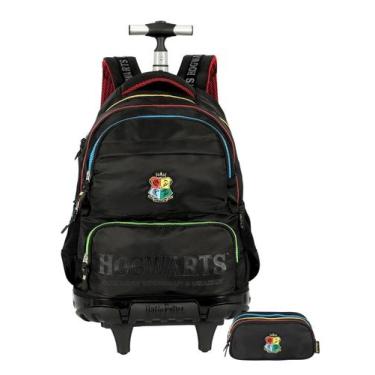 Imagem de Kit Harry Potter Mochila Costas E Rodinhas + Estojo Triplo - Luxcel