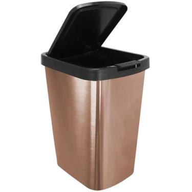 Imagem de Lixeira Quadrada De Plástico Cesto Com Tampa Click 9 Litros - Toyplast