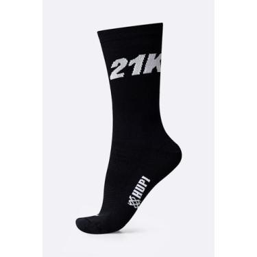 Imagem de Meia para Corrida HUPI 21K Preto, Preto, UNICO