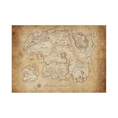 Imagem de Pôster De Arte Em Tela Com Mapa Do Jogo Skyrim Morrowind Arena Antholo