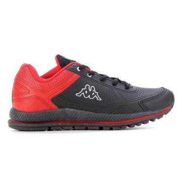 Imagem de Tênis Infantil Kappa Fit Menino, Preto, Vermelho, 24