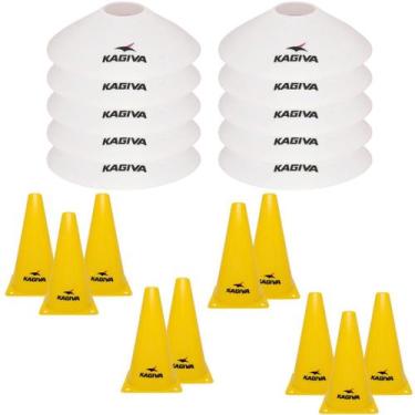 Imagem de Kit Futebol Agilidade Kagiva 20 Cones  Chapéu + Tartaruga, Branco, Ama