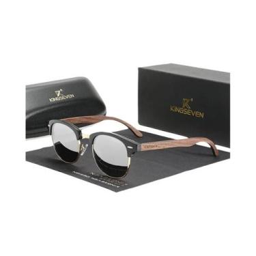 Imagem de Óculos de Sol de Madeira Polarizados UV400 - Modelo Retro Unissex (Pre