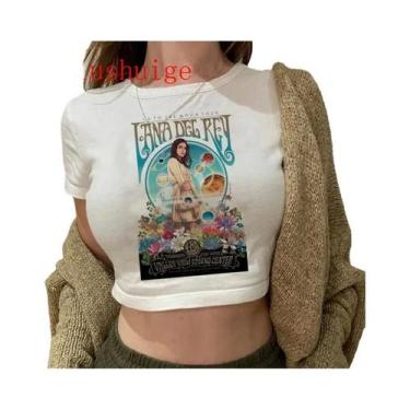Imagem de Camiseta Vintage Feminina Harajuku De Manga Curta, Lana Del Rey Ldr, G