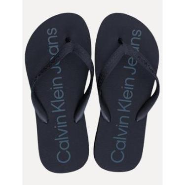 Imagem de Chinelo Calvin Klein Jeans Silk Blue Logo Básico Azul Marinho-Masculino