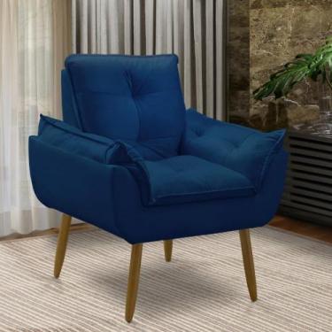 Imagem de Poltrona decorativa opala confortável para sala quarto recepção suede 