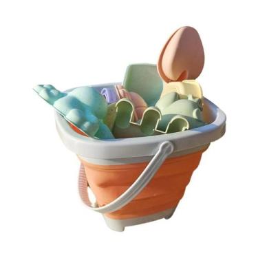 Imagem de Conjunto de Brinquedos de Praia para Crianças com Balde Dobrável, Pá e