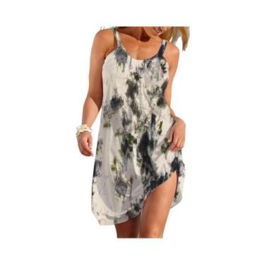 Imagem de Vestido Sem Mangas Estilo Étnico Feminino Casual De Verão Moda Elegant