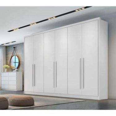Imagem de Guarda Roupa Casal 100% Mdf 6 Portas 8 Gavetas - Livorno-branco - Móveis Horizonte