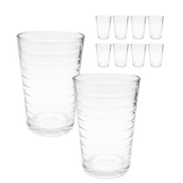 Imagem de Jogo 10 Copos Vidro Baixo Drink Vidro Grosso Água Suco 190ml - CLICK H
