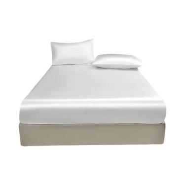 Imagem de Lençol De Cama Elástico Impermeável Preto Dourado Branco Antiderrapant