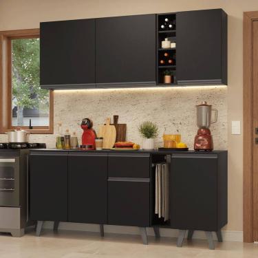 Imagem de Armário de Cozinha Compacta 180 cm Preto Nice Madesa 01