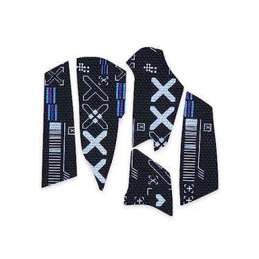 Imagem de HUYUN Painéis laterais do mouse/fita adesiva antisuor de substituição para Logit G502 X Lightspeed sem fio/com fio/mouse G502 X Plus para jogos (G502 x fita preta)