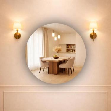 Imagem de Espelho Redondo Decorativo para Ambientes Tamanho 60X60 com Suporte pa