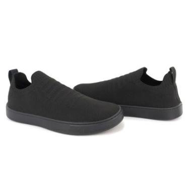 Imagem de Tênis Knit Trançado Casual Masculino Slip On Malha Respirável Sem Cadarço Super Leve e Confortável-Masculino