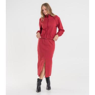 Imagem de Saia Midi Feminina Em Ponto Roma Rovitex Vermelho, P, Vermelho
