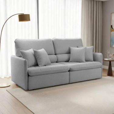 Imagem de Sofá 3 Lugares Retrátil Reclinável 174cm Adams Linho K01 - D Rossi - D