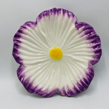 Imagem de Prato Sobremesa Flor Cerâmica Roxo 21,5x21,5cm - ROJEMAC