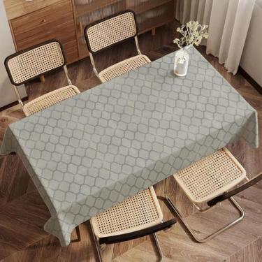Imagem de Toalha De Mesa Luxo 6 Lugares Jacquard Tecido Grosso Retangular 2,10x1