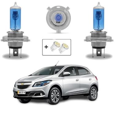 Imagem de Kit Lâmpadas Halógena Super Branca H4 Farol Alto e Baixo Onix  2012 20