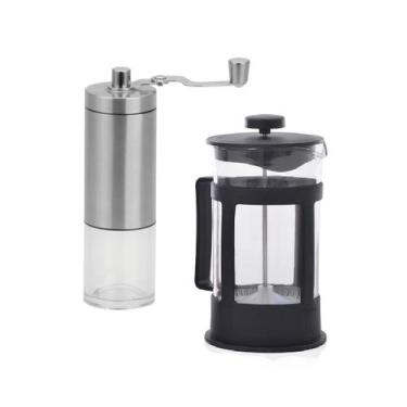 Imagem de Moedor Café Manivela Manual Cafeteira Prensa Francesa 600ml - Kadê