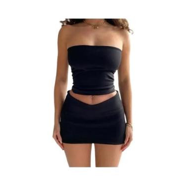 Imagem de Conjunto Feminino De Saia Mini E Top sem alça Dulzura Primavera 2025 P