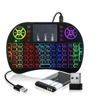 Imagem de Mini Teclado Touchpad Wireless Usb Smart Tv Luminoso Led - mINITECH