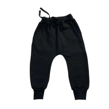 Imagem de Calça Moletom Saruel com Bolso Flanelada Infantil Unissex - Same, Pret