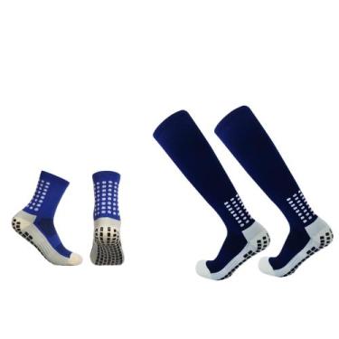 Imagem de Meia Meião Para Futebol Antiderrapante 2 Pares - Meia Antiderrapante