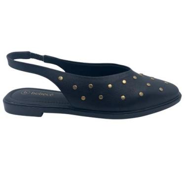 Imagem de Sapato Bebecê Slingback com Spikes Preto 1118097, Preto, 36