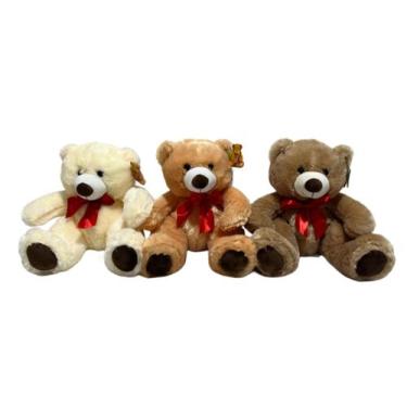 Imagem de Urso de Pelúcia com laço vermelho FE7231-Fizzy, Caramelo