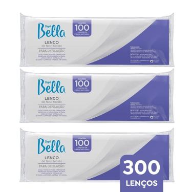 Imagem de Kit 3 Lenço para Depilação Limpeza de Pele Falso Tecido Fibra Natural Branco 100un Depil Bella