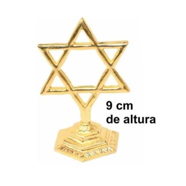 Imagem de candelabro Menora Estrela De Davi De Mesa Folheada Pequena - MARANATA 