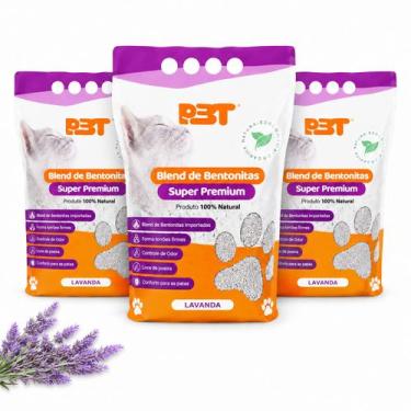 Imagem de Granulado Areia Higienica 4Kg Bentonita Gato Lavanda Natural - - PETT