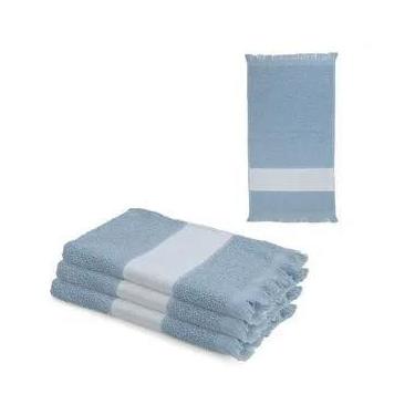 Imagem de Toalha Lavabinho com Franja Personalizada Várias Cores Cor:Azul Bebê -