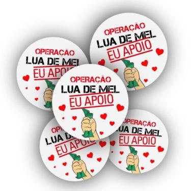 Imagem de 100 Adesivos Operação lua de mel - 4x4cm - hora da gravata - Arte Efei