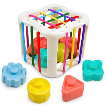 Imagem de Kit Cubo Didático Sensorial Para Bebês Formas Geométricas Castela - CA