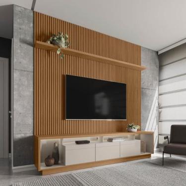 Imagem de Rack com Painel Ripado para TV até 75 Polegadas com LED MDF 220CMX250C