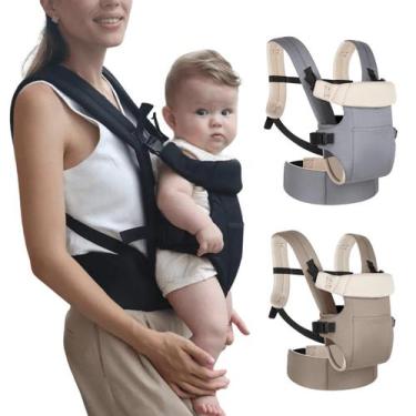Imagem de Bolsa Canguru Sling Carregador Ergonômico Bebê 3 Em 1 Cor:Preto - Imag