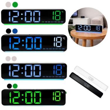 Imagem de Relógio Digital LED com Despertador de Mesa Moderno 15cm - Ami, 2