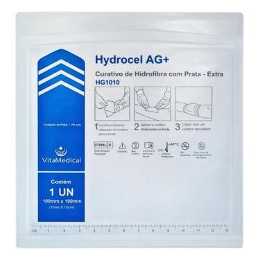 Imagem de Curativo Hidrofibra Prata Extra 10x10cm Hydrocel Vitamedical