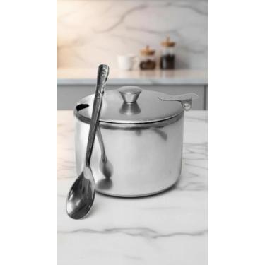 Imagem de Açucareiro de Aço Inox com Tampa e Colher 310ml - Congratulations Stor