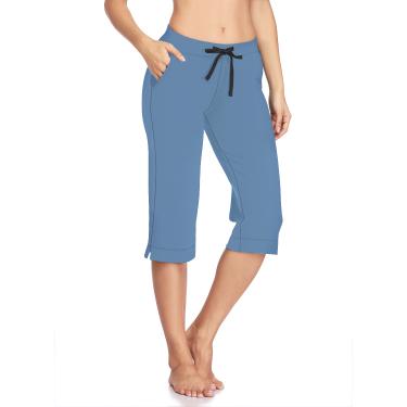Imagem de Calça de Yoga de Bootcut Feminina com Calça de Bolso Calça de Boot Leg Leg de Boot_Azul de Haze||XXL