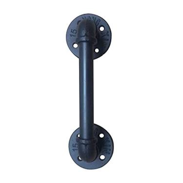 Imagem de Pkfinrd Corrimão de parede para escadas, corrimãos de escadas, kit de suporte de trilho de corrimão, ferro forjado galvanizado para ambientes externos, ambientes internos, escadas, corrimão do deck da varanda (tamanho : 9,5 cm)