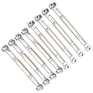 Imagem de Haste de direção de metal, haste de tração de metal de usinagem cnc haste de direção rc para peças de reposição de carro wpl/mn/feiyu 1/16 rc(Prata)