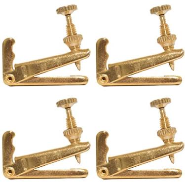 Imagem de Kit 4 Micro afinadores dourado para violino 4/4
