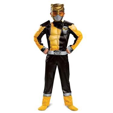 Imagem de Disguise Gold Ranger Outfit for Kids, Beast Morphers Power Ranger Costume, Muscle Padded Character Jumpsuit, Child Size Medium (7-8)
